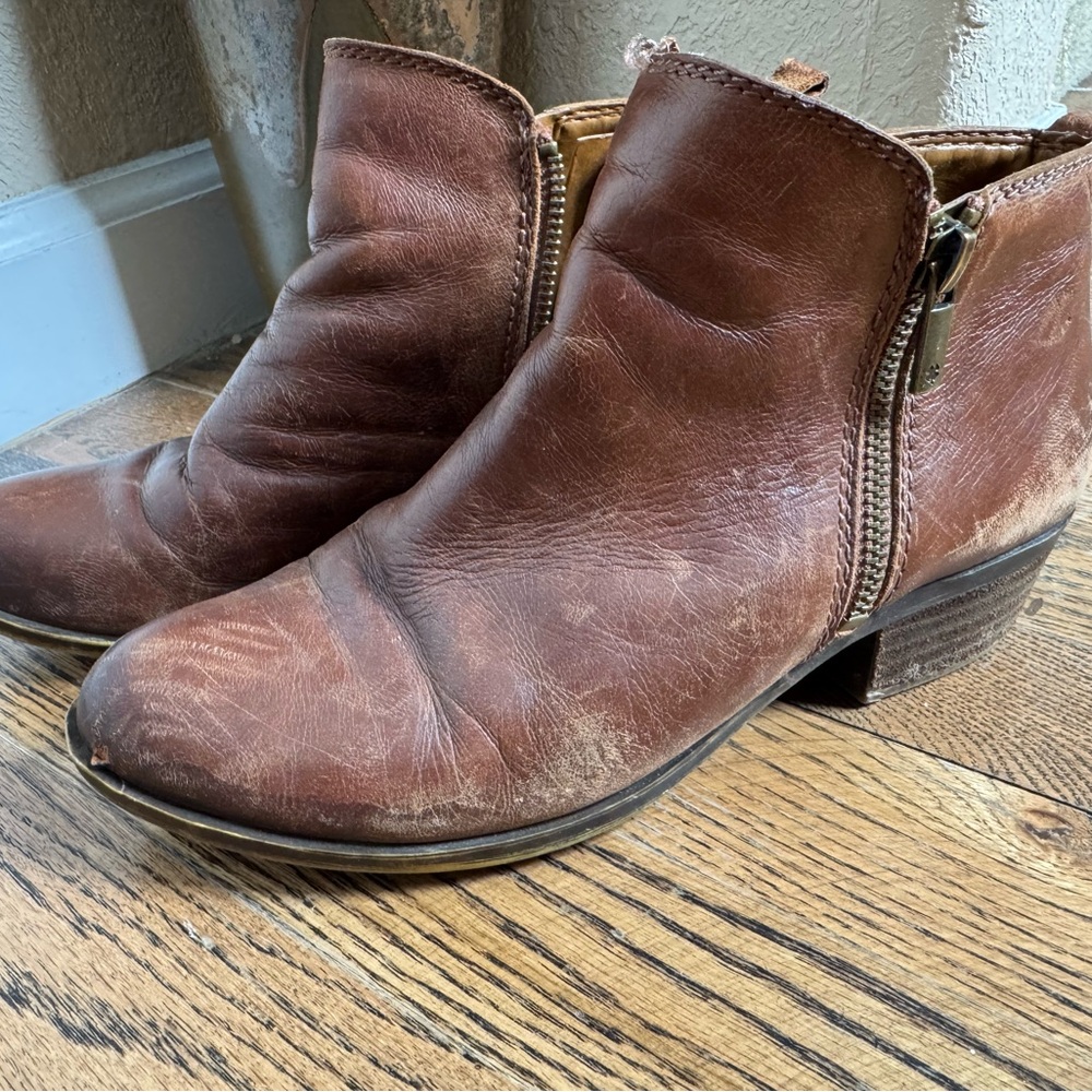 Lucky Brand Brown Leather Ankle Boots